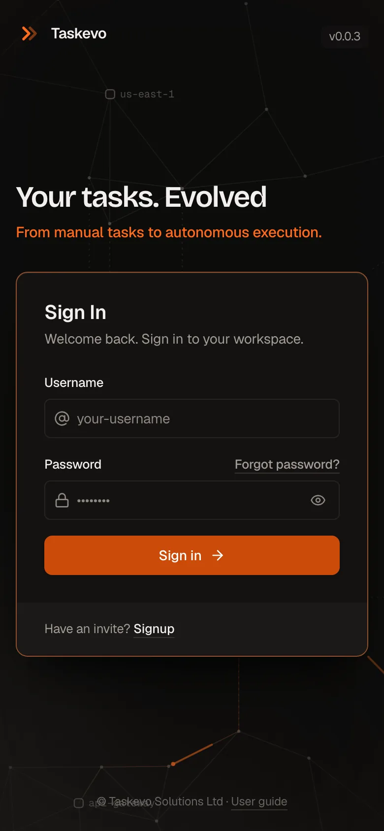 The Sign In page on a phone